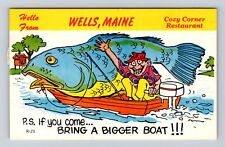 Wells ME-Maine, Cozy Corner Restaurant, Humorous Greeting, Vintage Postcard picture