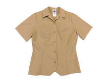 US Navy Khaki Shirt 12 Tall Women's Short Sleeve Service Blouse Dress Uniform picture