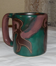 Vintage Modernist Mara Mexico Incised Abstract coffee mug cup dancing women nude picture
