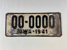 Vintage 1941 Iowa Sample License Plate Tag Man Cave Garage Wall Decor Collector picture