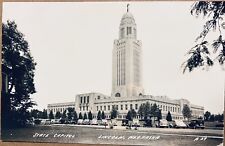 RPPC Lincoln Nebraska State Capitol Real Photo Postcard c1940 picture