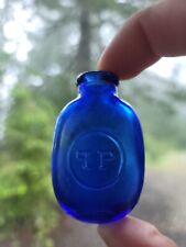 1890's Beautiful Deep Cobalt Rounded Bottom Pill Bottle☆Old Blue Tablets Bottle picture
