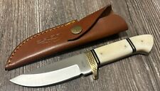 Survival Knife Full Tang 8mm Thick Blade 4” Celtic Full Grain Sheath  Brass Hilt picture
