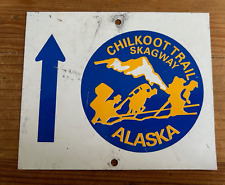 Vintage Chilkoot Trail Skagway Alaska Hiking Trail Marker Small Metal Sign picture