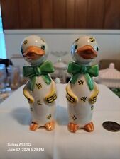 Vintage Anthropomorphic Patchwork Duck Salt And Pepper Shakers Japan 7A324 picture