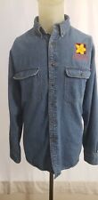 Carl's Jr. International Men's Denim Button Down Embroidered Shirt, Size X-Large picture