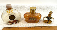 3 VTG Prince Matchabelli Glass Perfume Bottles Crown Cross Golden Autumn France picture