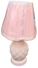 Beautiful Vintage Opaque Pale Pink Glass Table Lamp – VGC – LOVLY VINTAGE PIECE picture