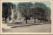 GREENVILLE, Missouri Postcard WAYNE COUNTY COURT HOUSE Curteich c1930s Unused picture