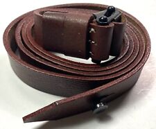 WWII GERMAN MP LEATHER CARRY SLING-BROWN PEBBLED LEATHER picture