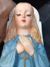 Vintage Ceramic Virgin Mary Religous Headvase Decorative Planter 7