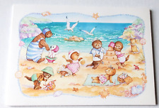 Vintage Post Card Cute Seals at the Beach Sand Castles Seaside Current Inc picture