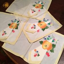 Vtg Elegant Embroidered Placemats w/ring & Napkin .Set-4- RARE NWT Spring Easter picture