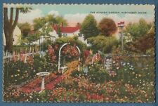 142     Vintage 1934 Deckle Edge Postcard  Sunken Garden Wiscassett Me Maine picture