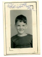 Cute Handsome Young Boy Vintage School Portrait Photo Shy Smile Eyes Oval Face picture