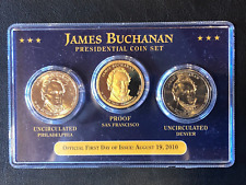 James Buchanan 2010 First Day Issue Presidential Dollar $1 Coin Set P,D, & S picture