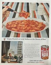 Rare 1950's Vintage Original Chef Boy -Ar- Dee Italian Ravioli Ad Tower of Pisa picture