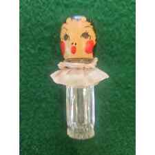 Antique 1920's 30's Karoff Wooden Flapper Girl Head Perfume Bottle Hand-painted picture