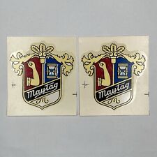 (2) Vintage Maytag Crest Machine Stickers Decals 3x3