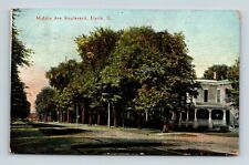ELYRIA OHIO OH OLD HOMES ON MIDDLE AVE BOULEVARD POSTCARD A-8 picture