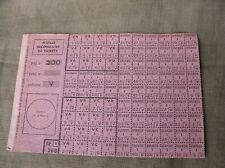 WW2/POSTWAR FRANCE TICKET RATIONING SECONDARY SHEET TICKET SERIES 300 3 picture