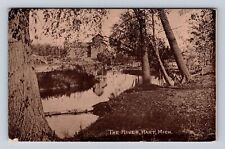 Hart MI-Michigan, The River, Antique, Vintage c1911 Souvenir Postcard picture