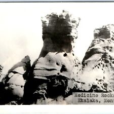 c1950s Ekalaka, MT RPPC Medicine Rocks Real Photo Postcard Mont Melted Sand A101 picture