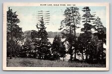 Silver Lake Eagle River Wisconsin Vintage Posted 1940 Linen picture