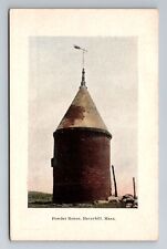 Haverhill MA-Massachusetts, Powder House, Antique, Vintage Souvenir Postcard picture