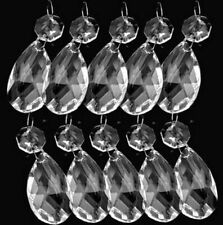 20Pcs 38MM Clear Crystal Glass Chandelier Lamp Parts Prisms Pendant Drops Decor picture