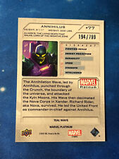 2023 Upper Deck Marvel Platinum: Annihilus #77 - Teal Wave 194 / 799 picture
