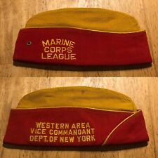 1950-60’ US Marine Corps Veterans Hat. Vice Commandant .Red/Gold Embroidered Hat picture