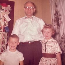 GI Photograph 1961 Father Man Dad Bow Tie Kids Son Daughters  Boy  picture