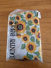 Vintage Country Fabrics Tablecloth Sunflower  Easy Care 63 Round NOS picture