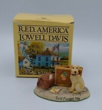 Vtg 1994 LOWELL DAVIS RFD America Don't Forget Me Figurine Schmid Dog Suitcases picture