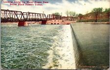 Water Power Dam Black Hawks Tower Waterfall Bridge UNP 1909 Vintage Postcard picture