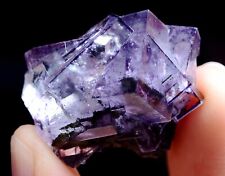 16g Newly DISCOVERED RARE CUBE PURPLE FLUORITE MINERAL SAMPLES/YaOgang xian picture