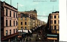 Vtg Glasgow Scotland UK Argyle Street Looking East Street View 1910s Postcard picture