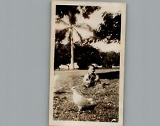Antique 1940's Hanging Out with A Bird - Black & White Photography Photo picture