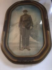 WW1 Colorized Infantry Studio Photo In Original Period Frame , Named . Unusual picture
