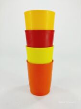 4 Vintage Tupperware 6 oz Juice Tumblers 1251 Harvest Colors Cups Multi Color picture