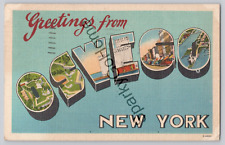 GREETINGS FROM Oswego New York NY Posted 1944 picture