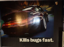 Original Porsche Poster Turbo Kills Bugs Fast 28x21