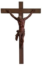 WOODEN CRUCIFIX. CHRIST IN CARVED WOOD. SPAIN. 18TH-19TH CENTURY. picture