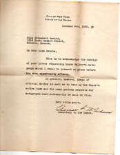 CITY OF NEW YORK, OFFICE OF THE MAYOR, LETTERHEAD DATED OCT 9,1930 picture