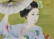 Japanese painting, Beautiful woman painting, Title: Mai, Maiko, Japanese vintage picture