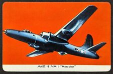 Vintage 1957 Martin Mercator Quaker Military Warplanes Card (Nice) picture