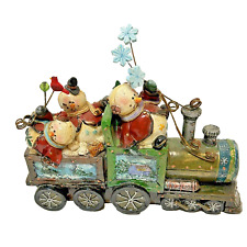 Vintage Kirklands Tinsel Town Snowman Christmas Train Figure Decoration 8 x 5