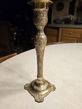 Solid Brass Candlestick 11.25 Inches Tapl Ornate - Made In India  picture