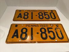 1928 Pennsylvania License Plates Pair Penna PA Matched Set# A81-850 picture